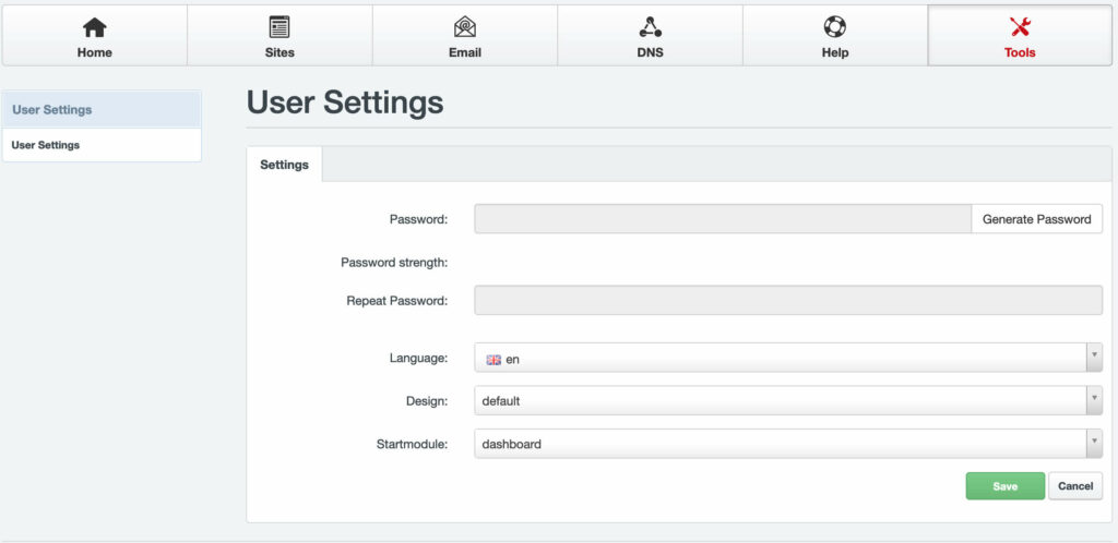 Update User Settings - LibertyHost